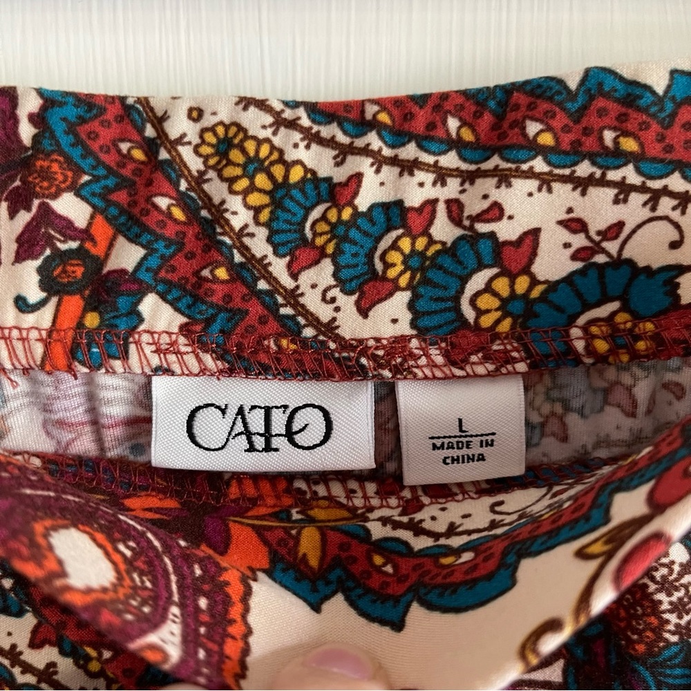 Cato Paisley Maxi Skirt Womens Size Large Multicolor‎ Stretch Soft Jersey Fall - Picture 5 of 9